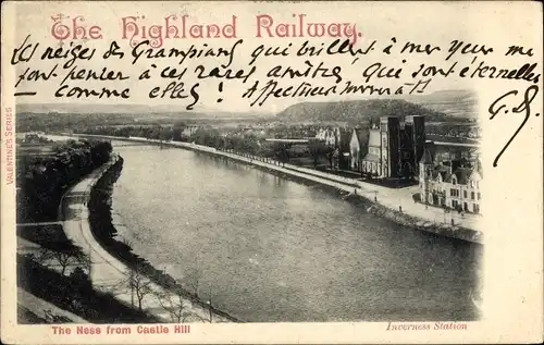 Ak Inverness Schottland, Station, The Ness from Castle Hill