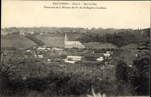 Ak Lândana Demokratische Republik Kongo Zaire, Panorama der Mission der Väter des Heiligen Geistes