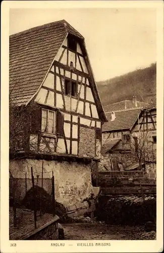 Ak Andlau Alsace Bas Rhin, Alte Häuser