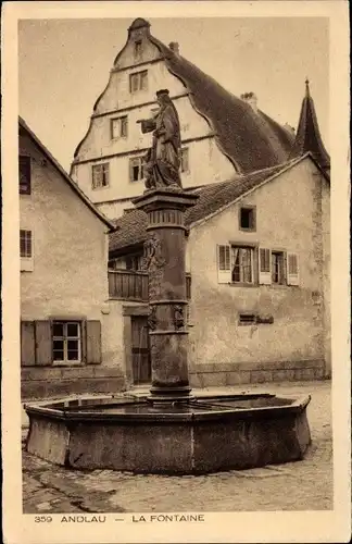 Ak Andlau Alsace Bas Rhin, Fontaine