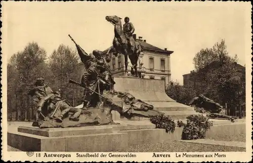 Ak Anvers Antwerpen Flandern, Monument aux Morts