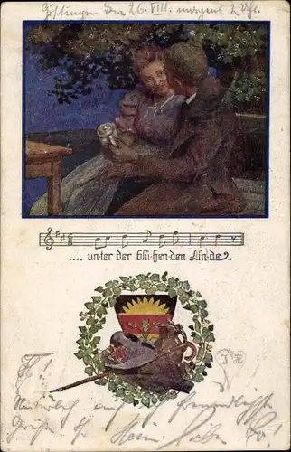 Lied Ak Unter der blühenden Linde, Deutscher Schulverein 1068