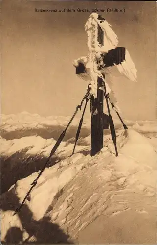 Ak Kärnten, Kaiserkreuz auf dem Großglockner