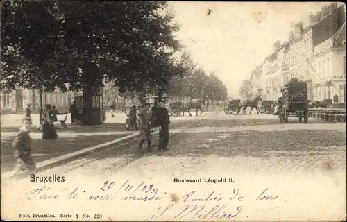 Ak Bruxelles Brüssel, Boulevard Leopold II