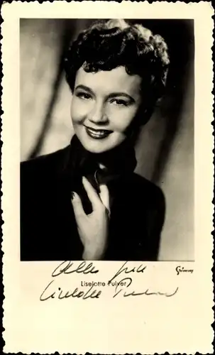 Ak Schauspielerin Liselotte Pulver, Portrait, Autogramm