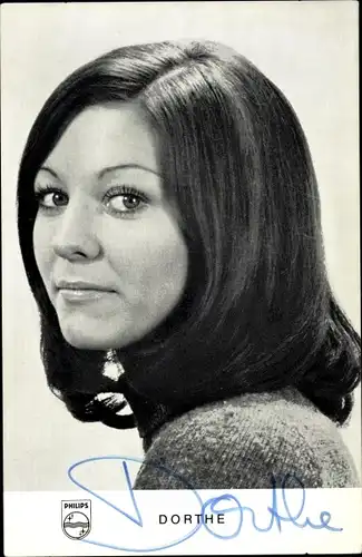 Ak Sängerin Dorthe, Portrait, Autogramm, Philips-Schallplatten