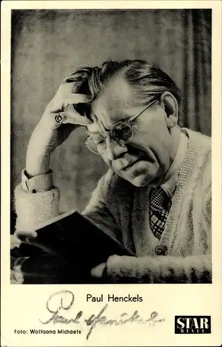 Ak Schauspieler Paul Henckels, Portrait, Autogramm, Buch, Brille