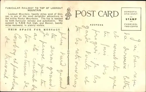 Ak Georgia USA, Standseilbahn zum Gipfel des Lookout Mountain, Park