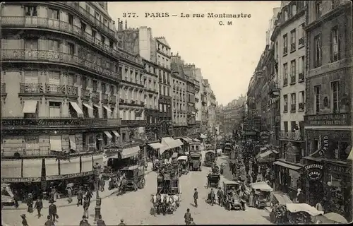 Ak Paris I., La rue Montmartre