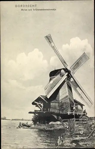 Ak Dordrecht Südholland Niederlande, Windmühle, 's Gravendeelschendijk