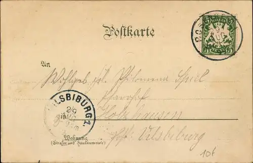 Litho Rosenheim in Bayern, Loretto Allee, Kapelle, Mittertor, Bahnhofstraße