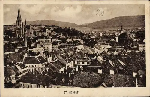 Ak Sankt Ingbert im Saarland, Totalansicht der Ortschaft