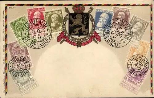 Briefmarken Präge Ak Belgien, Wappen