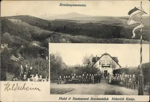 Ak Brocken Nationalpark Harz, Hotel Brockenblick, Panorama