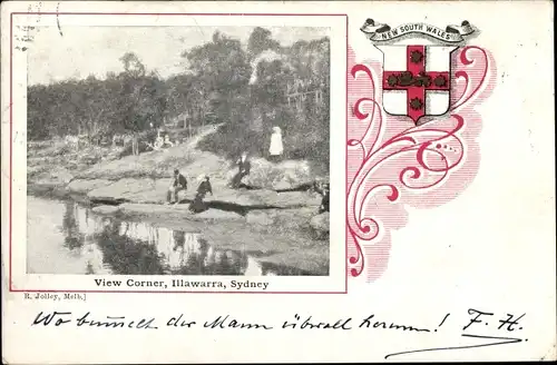 Wappen Ak Illawarra Sydney Australien, View Corner