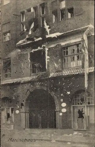 Ak Berlin Mitte, Marinehaus am Brandenburger Ufer, Revolutionstage 1919, Zerstörungen