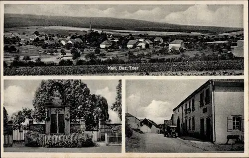 Ak Kell am See Rheinland Pfalz, Blick auf die Ortschaft, Straße, Kriegerdenkmal