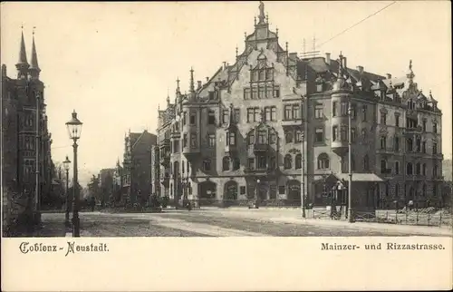 Ak Koblenz am Rhein, Neustadt, Mainzer Straße, Rizzastraße