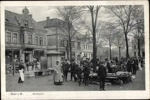 Ak Buer in Westfalen Gelsenkirchen Ruhrgebiet, Marktplatz