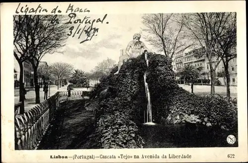 Ak Lisboa Lissabon Portugal, Cascata Tejo na Avenida da Liberdade