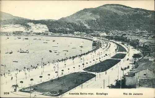 Ak Botafogo Rio de Janeiro Brasilien, Avenida Beira mar