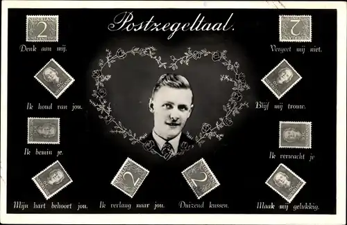 Briefmarken Ak Briefmarkensprache, Niederlande