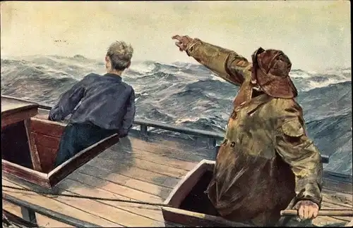 Künstler Ak Krogh, Christian, Norwegisches Lotsenboot