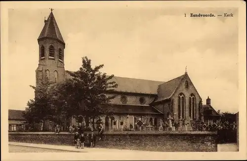 Ak Zandvoorde Oostende Westflandern, Kirche