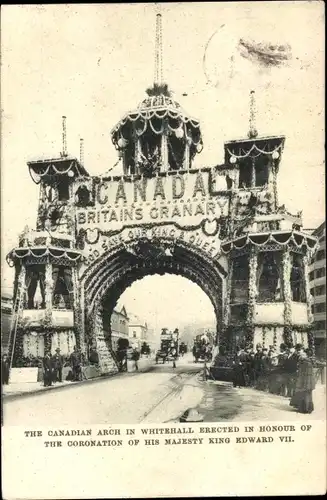 Ak City of Westminster London England, Whitehall, The Canadian Arch