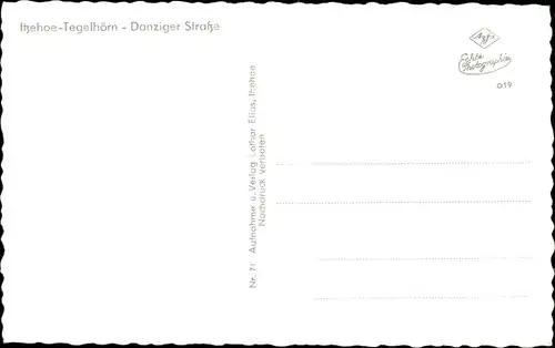 Ak Tegelhörn Itzehoe in Holstein, Danzinger Straße