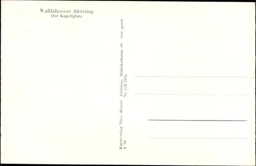 Ak Altötting in Oberbayern, Kapellplatz, Schwalbe