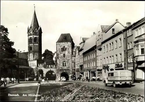 Ak Lutherstadt Eisenach in Thüringen, Am Nicolaitor, Lieferwagen