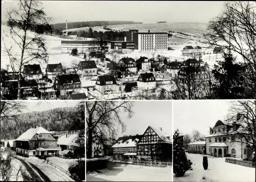 Ak Wurzbach in Thüringen, Panorama, Teilansichten, Winter