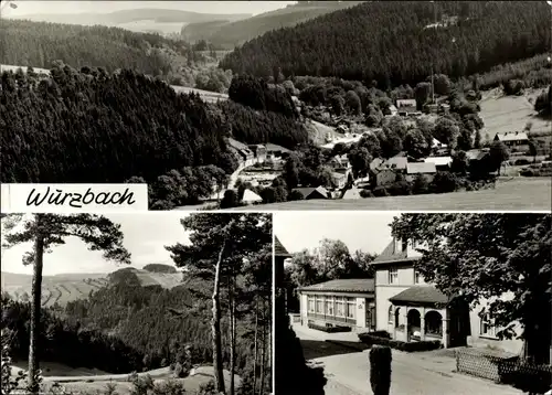 Ak Wurzbach in Thüringen, Panorama, Teilansichten