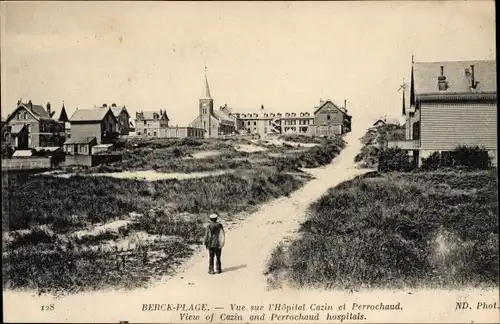 Ak Berck Plage Pas de Calais, Vue sur l'Hopital Cazin et Perrochaud