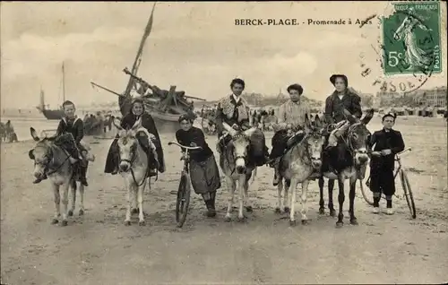 Ak Berck Plage Pas de Calais, Promenade a Ares