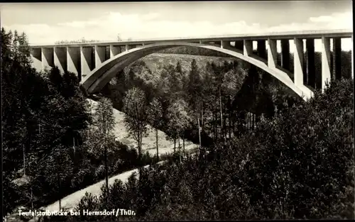 Ak Hermsdorf in Thüringen, Teufelstalbrücke