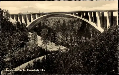 Ak Hermsdorf in Thüringen, Teufelstalbrücke