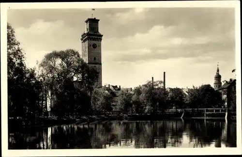 Ak Altenburg in Thüringen, Teich mit Kunstturm