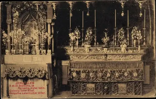 Ak Jerusalem Israel, Golgatha Lateinicher Altar