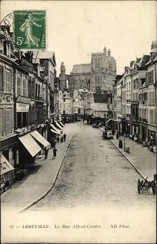 Ak Abbeville Somme, La Rue Alfred-Cendre