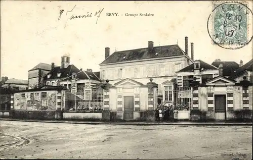 Ak Ervy le Châtel Aube, Schulgruppe