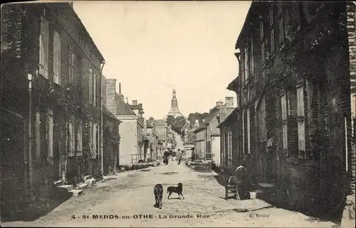 Ak Saint Mards in Othe Aube, La Grande Rue