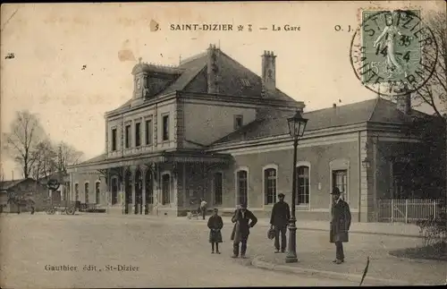Ak Saint Dizier Haute Marne, Der Bahnhof