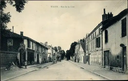 Ak Wassy Haute-Marne, Rue de la Gare