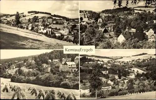 Ak Kemtau Burkhardtsdorf im Erzgebirge, Blick auf den Ort, Felder