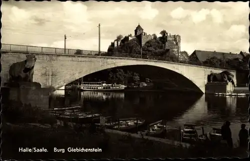Ak Giebichenstein Halle an der Saale, Burg, Brücke