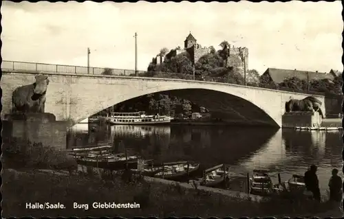 Ak Giebichenstein Halle an der Saale, Burg, Brücke