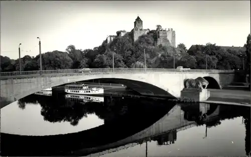Ak Giebichenstein Halle an der Saale, Burg, Brücke, Schiff