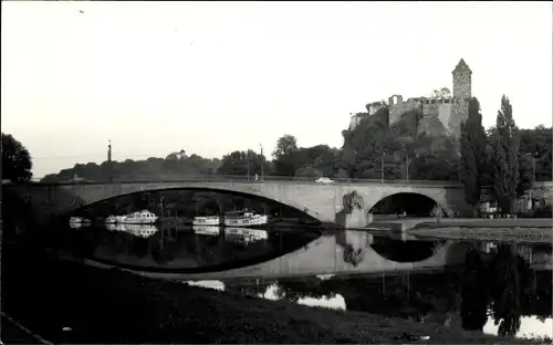 Ak Giebichenstein Halle an der Saale, Burg, Brücke, Schiff